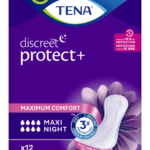 TENA Discreet Protect+ Maxi Night – Serviettes absorbantes de nuit – 12 unités